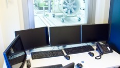 Control room of the chassis dynamometer and climatic chamber